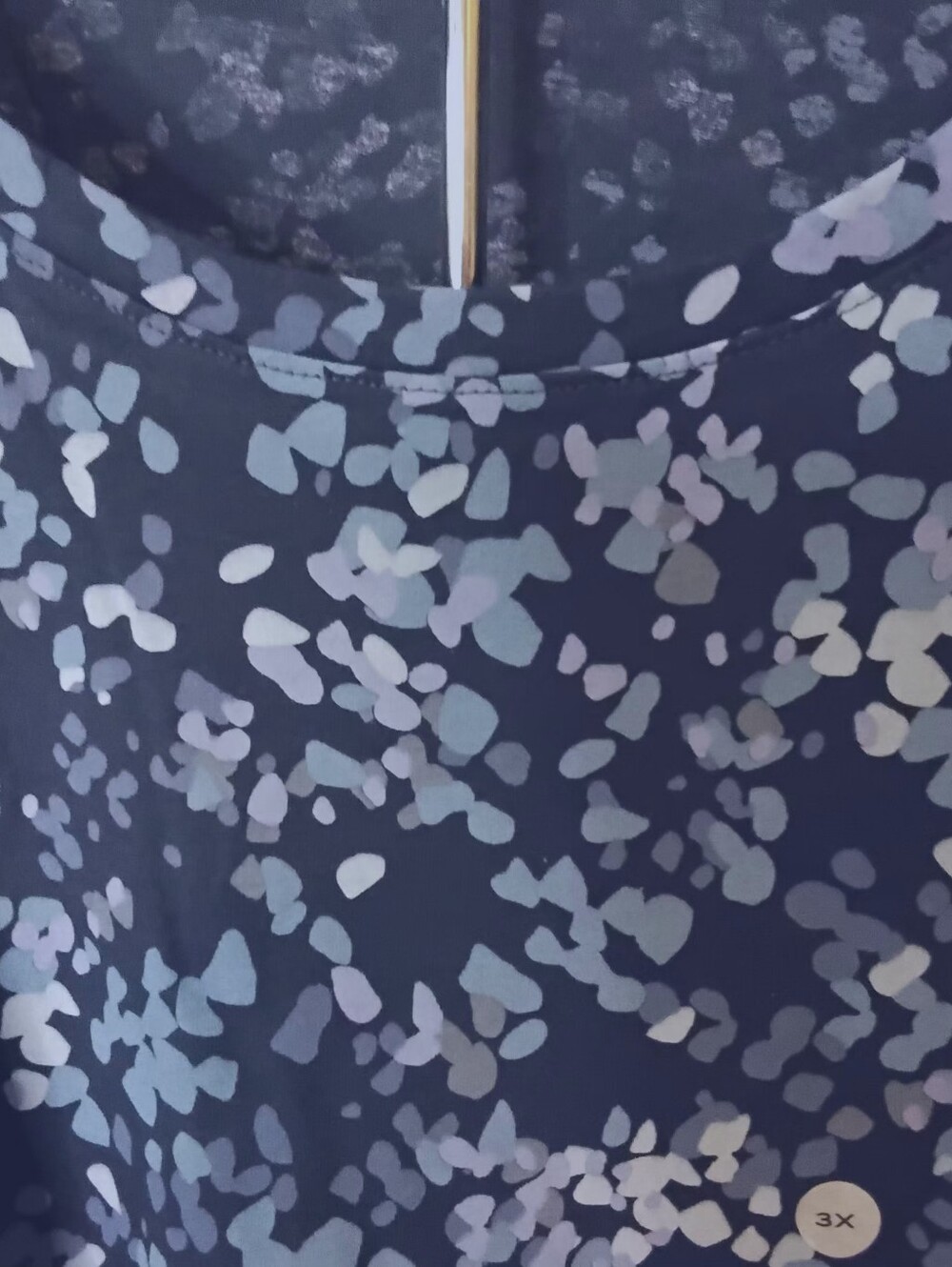 Eddie BAUER Navy Blue Floral Speckle Print Top 3X
